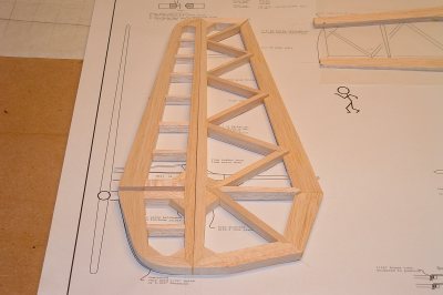 Completed fin and rudder structure.