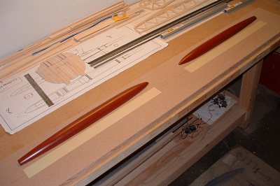 Preparing a board for mold layup.