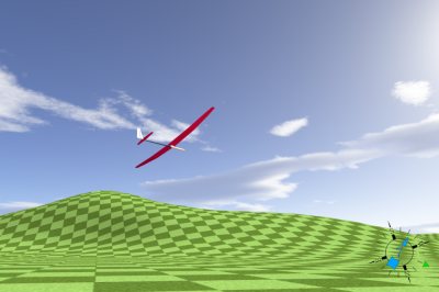 Screenshot of a Supra in my RC Soaring Sim Flight Simulator.